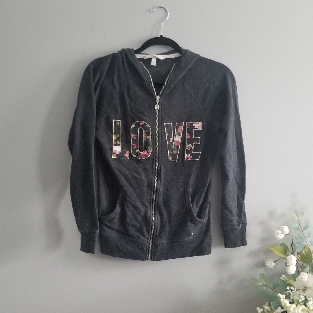 Victoria Secret Zip Up Hoodie Floral printed LOVE